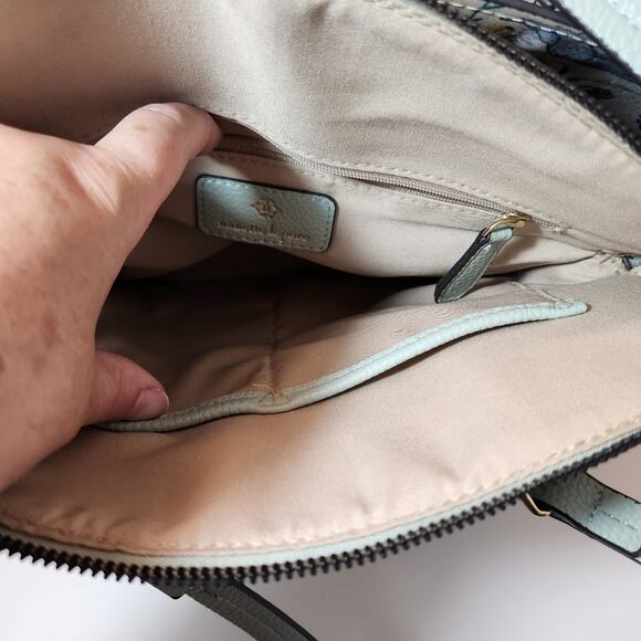 NANETTE LEPORE Mint Green Pebble Leather Shoulder Bag Purse FLAWED - Picture 6 of 9